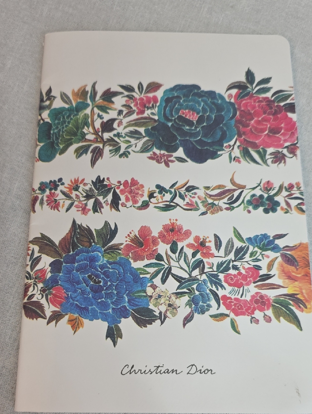 Dior Floral Notebook - White with Multicolor Floral Print